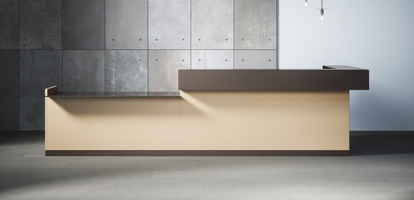 toki archiutti bancone reception in legno